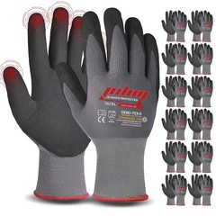 Pilim Work Gloves Men Women 12 Pairs M Nitrile Superior Grip Touchscreen For