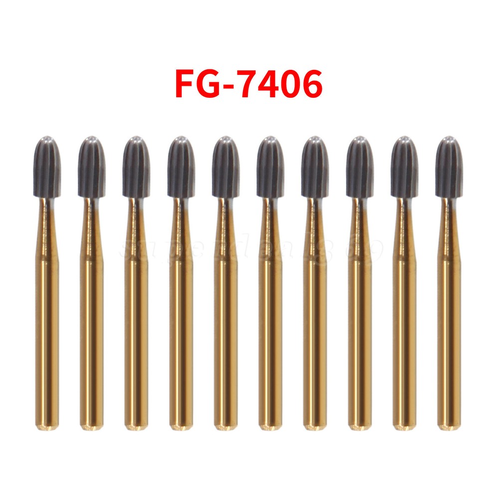 Dental Bur Trimming & Finishing Gold Carbide Burs FG 7901 /7902 /7406 /7408 st