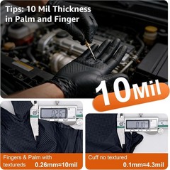 10mil Nitrile Gloves Thick,Industrial Disposable Gloves with Diamond Textured…