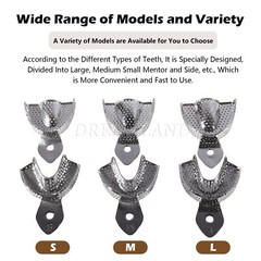 Dental Impression Trays Stainless Steel Perforated 6PC Upper+Lower S/M/L SKYSEA