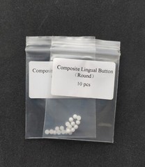 Dental Orthodontic Ceramic Lingual Buttons Bondable Round Mesh Base
