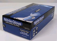 Medical Nitrile Exam Gloves, Blue Iris, Powder-Free Food-Safe Disposable Size Lg