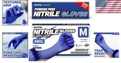 Blue Violet Nitrile Exam Gloves – Powder & Latex-Free, 4 Mil, 100 Pcs