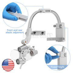 Dental 8W/9W 6 LED Shadowless Oral Lamp/3.5X Surgical Headband Binocular Loupes