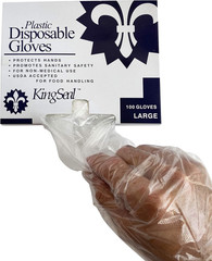 1000 Count | Embossed Poly Foodhandling Gloves, Powder-Free, Quick Change, Size