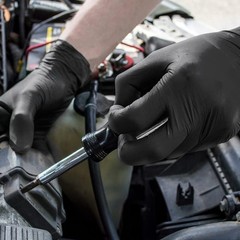 6 Mil Black Nitrile Gloves – Heavy Duty, Latex-Free, for Mechanics & Cleaning