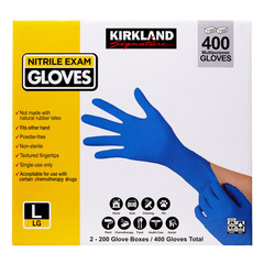 Kirkland Signature Nitrile Exam Gloves, 400-Count, Size Large