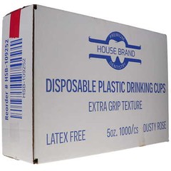 House Brand Dentistry 109252 Plastic Drinking Cups 5 Oz Dusty Rose 1000/Cs