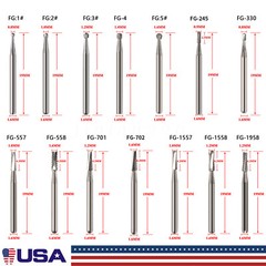 Dental Carbide Burs 19mm FG Straight Fissure Bur for High Speed