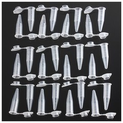 25x Small Plastic Vials Tubes Sealed Centrifuge Snap Cap Clear 1.5mL Liquid Tiny