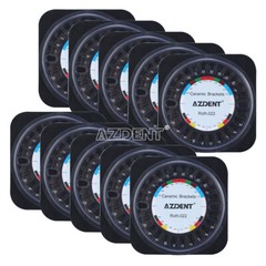 AZDENT Dental Orthodontic Ceramic /Metal Brackets Braces Roth 0.022 Hooks 3 4 5