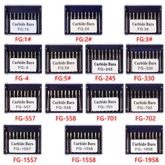 Dental Carbide Burs Clinic High Speed FG 1-5 701 702 245 330 1558 1958 556 557 8