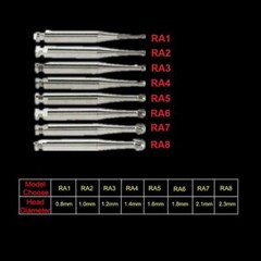 Dental Tungsten Steel Carbide Burs RA 1-8 For Low Speed Contra Angle Handpiece