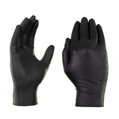 CASE of 1000 Ammex (XLARGE) Black Nitrile Gloves Disposable Medical Exam Gloves