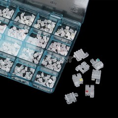 400pcs AZDENT Dental Orthodontic Ceramic Brackets Brace Roth .022 345 Hooks