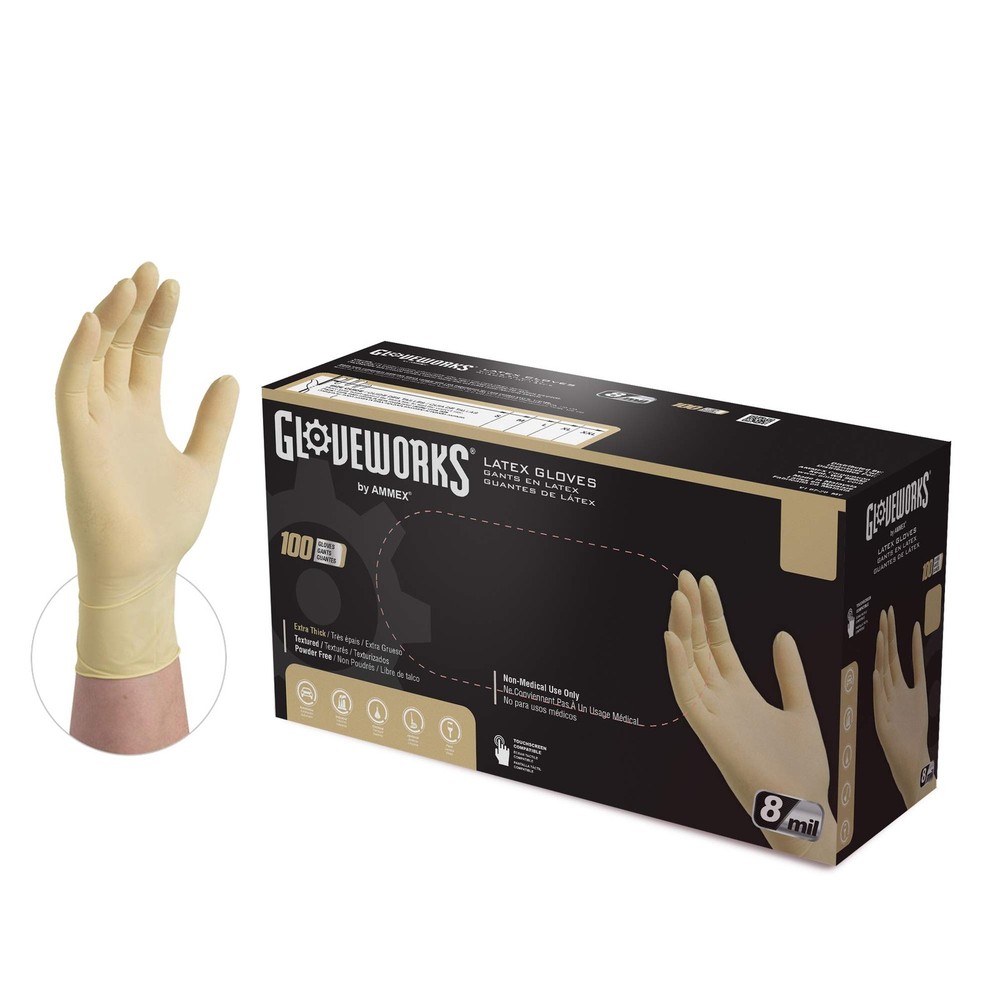 unisex adult 100 Gloves, Beige, Small Pack of