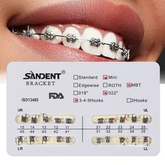 20PCS / PACK Dental bretelle attacchi ortodontici Mini MBT Slot 022 345 Hooks CE