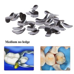 50Pcs Dental Metal Matrices Matrix Band Sectional Contoured Refill Medium 35μm