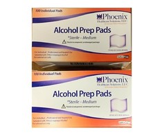 2 Box of 100 Sterile Alcohol Prep Pads,Medium, Qty 200. Latex Free Global