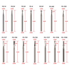 Dental FG Fresas de carburo de tungsteno Fit Alta Velocidad pieza de mano