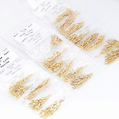 30 Pcs Dental Screw Post Plated 24K Gold Conical Refill S/M/L/XL For Root Canal
