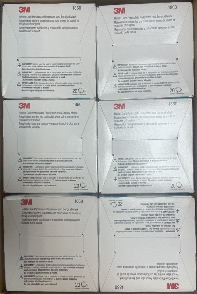 3M N95 NIOSH Particulate Respirator Masks Case of 160 #1860 Surgical Mask 4/2026