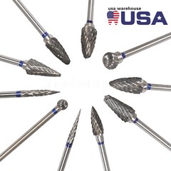 10 Pcs Tungsten Carbide HP Dental Acrylic Bur Drill Coarse Cutter 2.35mm Shank