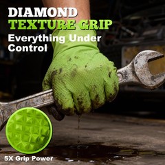 TitanFlex Heavy Duty Green Industrial Nitrile Gloves, 8mil, Medium, Box of 10…