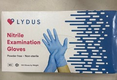 Lydus Nitrile Examination Gloves, Powder Free Non-Sterile, 100 ct Medium