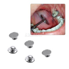 AZDENT Dental Orthodontic Lingual Buttons Bondable Round Rectangular Mesh Base