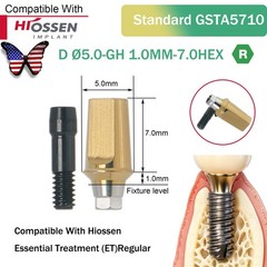 US Dental Straight Abutment Hiossen ET Osstem TS Ti Mini Regular Platform Hex