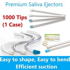 1000 (10 Bag) White Clear Dental Saliva Ejectors Ejector Disposable Suction Tips