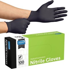 Inspire Black 4.5 Nitrile Disposable Gloves – Black – Box Of 100 – XL