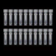 20x Small Plastic 1.5ml Small Vials Screw On Cap Clear Test Tube Mini Lab Bottle