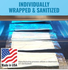3‑Layer Masks – Individually Wrapped – 100 pack – Cleanroom Manufactured – Br…