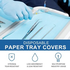 White Dental Medical Tattoo Tray Paper Cover for Size “B” Trays-8.25 “x 12.25”