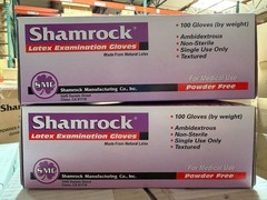 Shamrock Medical Glove, Powder Free, Slick Surface Latex, Natural – 100pcs