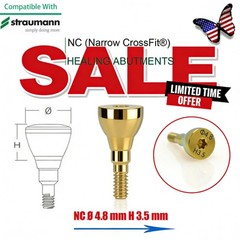 NC Titanium Healing Abutment & Closure Cap Fit Straumann ITI BLT Narrow CrossFit