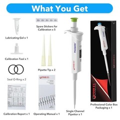 8pc 0.1μl-10ml Micropipette Adjustable Volume Manual Single Channel Pipettor Set
