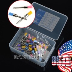 100pcs Dental Prophy Polishing Brushes Polisher Flat Type Colorful Nylon