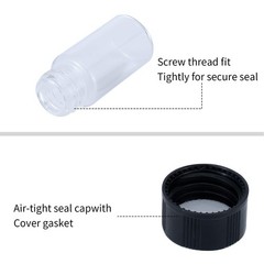 Newzoll 5mL(1/6 oz) Mini Clear Glass Vials with Plastic 5ml-10pcs, clear