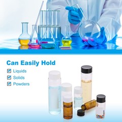4pcs 30ml Small Clear Glass Vials with Black Screw Cap Glass Graduated