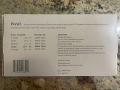 Basic Vinyl Synmax exam gloves (size large)