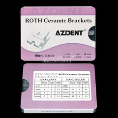 400pcs AZDENT Dental Orthodontic Ceramic Brackets Brace Roth .022 345 Hooks