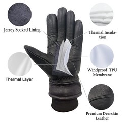 Skydeer 100 Full Grain Deerskin Leather Winter Gloves For Men And Women Warm
