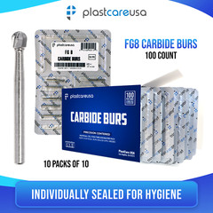 100 FG 8 Round Carbide Dental Burs High Speed Handpiece Friction Grip Drill Bits