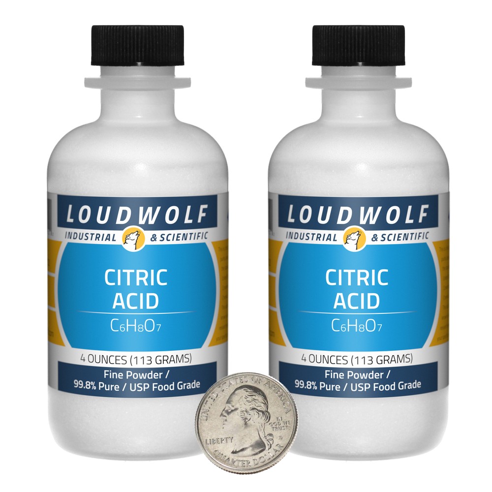 Citric Acid / 8 Ounces / 2 Bottles / 99.8% Pure USP Food Grade / Fine Powder