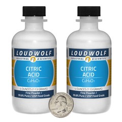Citric Acid / 8 Ounces / 2 Bottles / 99.8% Pure USP Food Grade / Fine Powder