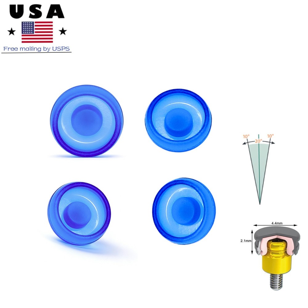 4Pcs Dental Locator Blue Standard Xtra-Light 1.2lbs Male Replacement Cap Inserts