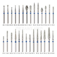 100 piezas/20 tipos Burr fresas de diamante salees FG medio 1,6mm Kit FG1.6MM
